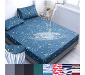 Sin funda de almohada Sábana ajustable estampada impermeable cubrecolchón funda protectora de cama Sábanas de bolsillo profundo Sábanas de colcha con banda elástica 160X200 90x200x25cm Only Sheet