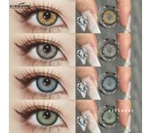 Eyeshare Lentes de contacto de color Lentes de contacto azules Lentes de contacto marrones y amarillos Lentes de contacto de moda cian Lentes de contacto naturales grises 1 par 0