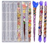 Molde de resina Epoxy de cristal para manualidades, varita mágica, cetro, ceremonia, horquilla, espejo, molde de silicona para resina