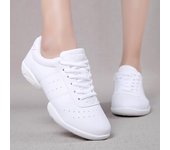 Zapatos de baile para mujer, zapatillas modernas con suela de fondo suave, zapatillas de Jazz, deportes aeróbicos, transpirables, ligeras, para baile y Fitness 44 blanco