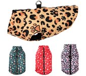 Ropa cálida de otoño e invierno para perros pequeños y grandes, impermeable, resistente al viento, con estampado de leopardo y mariposas, chaqueta para mascotas, disfraz de labrador S