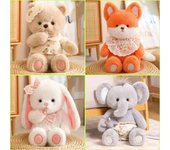 Oso, elefante, zorro, conejo lindo, muñeca, juguete de peluche, muñeca de trapo 45cm