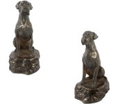 Boxer, German Boxer IV - dog figurine, figure on a white base, trophy for Art-Dog dog show exhibition marrón