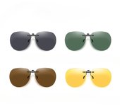 Toad Gafas de sol polarizadas con clip Gafas de sol de conductor con clip de espejo plano ultraligeras de metal