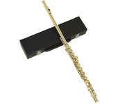 Flauta de concierto occidental SLADE con niquelado cuproníquel, 16 agujeros, llave en C, instrumento de viento de madera oro