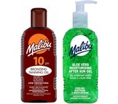 Malibu Sun Oil SPF10 200ml + Aloe Gel after tanning 200ml