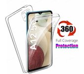 Funda de teléfono con protección de 360 ​​​​grados para Samsung Galaxy A14 A34 A54 A03 A12 A23 4G A32 A72 A52S A22s 5G A13 A33 A53 PC dura + cubierta transparente de silicona TPU suave Samsung Galaxy A13 blanco