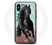 Coque Iphone XS max Frison Cheval Noir