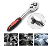 Llave de tubo de liberación rápida con trinquete de 1/4 de pulgada y 24 dientes, mango de acero de alto carbono, herramienta de reparación de automóviles y garaje 150MM