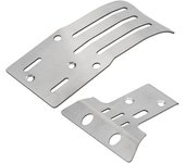 Armadura de chasis delantero y trasero de acero para piezas de actualización de coche de control remoto Tamiya BB01 BBX 1/10 plata