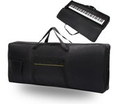 Estuche para teclado de 61 teclas, funda blanda, mochila, bolso de hombro, a prueba de golpes, ligero, impermeable, tela Oxford Ford con 2 bolsillos, baño y baño de 3 vías