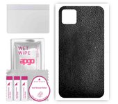 Adhesivo protector trasero apgo compatible con Wiko Y52, lámina de vinilo - Patrón de cuero negro