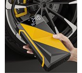 Bomba de aire para coche, inalámbrica, portátil, recargable, para inflar neumáticos de coche, bomba de aire eléctrica y motocicletas, bicicletas y pelotas amarillo/negro