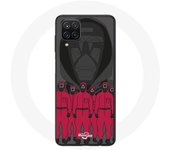 Coque Samsung Galaxy A12 Squid Game Affiche masques personnages