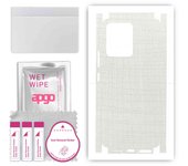 apgo Protective Skin Sticker for the back+sides compatible with Vivo V23 5G, Full Wrap Film, Foil, Vinyl - Pattern White Fabric