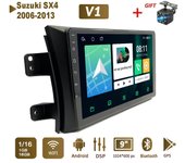 Radio estéreo para coche con Android para Suzuki SX4 2006-2013, navegación GPS, reproductor multimedia 2DIN de 4 núcleos, autorradio 1+16 GB
