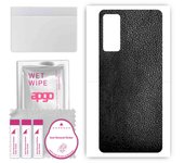 apgo Protective Skin Sticker for the back compatible with Xiaomi Civi, Wrap Film, Foil, Vinyl - Pattern Black Leather