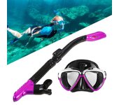 Lixada Máscara de Snorkel Conjunto de Snorkel Gafas de Buceo de Natación Antivaho con Snorkel Seco de Respiración Fácil Snorkel goggles