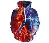 sudadera con capucha de llama colorida sudadera 3D hombres y mujeres con capucha abrigo primavera verano chaqueta divertida para hombres sudadera con capucha negra XXXXXL