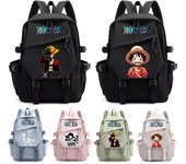 Mochila unisex impermeable de Anime One Piece, mochila ligera para libros, material de papelería para estudiantes, regalo para niños, mochila de viaje para hombres y mujeres