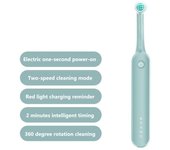 Cepillo de dientes giratorio recargable eléctrico sincronización inteligente limpieza de dos velocidades IPX7 impermeable azul