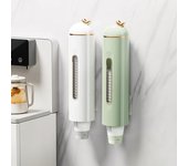 Portavasos de fondo plano para dispensador de agua, estante de almacenamiento, dispensador de vasos a prueba de polvo, montaje en pared para el hogar y la oficina. blanco