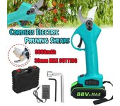 Tijeras de podar eléctricas inalámbricas de 88V, podadora recargable para jardín, herramienta cortadora de ramas con 2 baterías