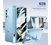 Funda con soporte de bisagra magnética para Samsung Galaxy Z Fold 5 4 3 5G, funda con S Pen, protección completa con película de lente para Z Fold3 Fold4 For Galaxy Z Fold 3 azul
