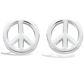 Les Trésors De Lily [G5563] - Boucles Argent 'Peace' argent (rhodié) - 7 mm plata