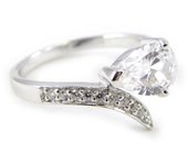 Bague Argent 'Scarlett' blanc 52