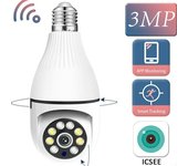 Alarma inteligente de seguimiento humano E27 de 3MP, visión nocturna a todo Color, intercomunicador bidireccional, cámara Cctv de seguridad de vigilancia con doble luz