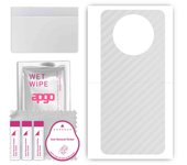apgo Protective Skin Sticker for the back compatible with Honor X20, Wrap Film, Foil, Vinyl - Pattern Transparent Carbon