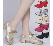 Zapatos de baile latino de suela blanda y caña baja para mujer (2025) 40 negro