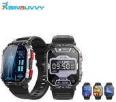 Rainbuvvy Reloj inteligente F407 pantalla cuadrada de 2,1 pulgadas frecuencia cardíaca presión arterial monitoreo del sueño linterna de calorías rastreador de salud reloj deportivo Silicone negro