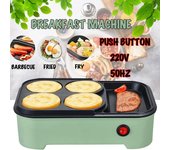 Máquina eléctrica para hacer hamburguesas, 220V, 700W, horno para pastel de huevo, máquina de desayuno, pastel de huevo, carne, sartén antiadherente, tostadora, máquina Eggette color rosa