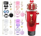 8 accesorios brillantes para vasos de 8 a 46 oz, de silicona, con forma de bota y lazo, para botellas de agua. C