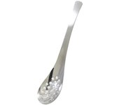 Cuchara de astrágalo de metal perlado de acero inoxidable, apta para lavavajillas, fabricada en longitud total 18 x ancho x alto, de mi elección, perforada, de acero, segura, de Japón, de 3,5 a 2 cm. plata
