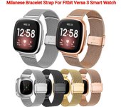 Correa de pulsera milanesa para reloj inteligente Versa 3, repuesto de correa de reloj de acero inoxidable para pulsera Sense One Size plata