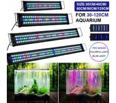 Luz de acuario LED superfino con enchufe europeo de 12V, espectro completo multicolor, lámpara de iluminación para cultivo marino de plantas acuáticas y peceras de 30-120cm 30cm