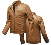 Traje de cuero para hombre, chaqueta ajustada, chaqueta de felpa, traje de motociclista para hombre, cuello alto grande, chaqueta de cuero, hombre 4XL