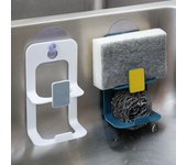 Soporte autoadhesivo para esponjas de cocina, escurridor de fregadero, escurridor de fregadero, accesorios para cocina blanco