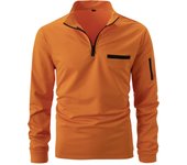 Polos deportivos de primavera y otoño para hombre con cremallera en el brazo M blanco