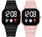 Reloj deportivo para niños, LED, digital, con correa de silicona, resistente al agua, electrónico, para niños, niñas, regalos