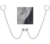 Les Trésors De Lily [M9930] - Boucles bagues oreilles argent 'Flora' blanc argenté (rhodié) - 5 mm