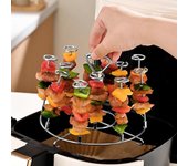 Soporte para brochetas de acero inoxidable con bordes pulidos, resistente a la oxidación y apto para lavavajillas. Brocheta vertical. Accesorios para freidoras de aire. Small A