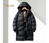Chaqueta acolchada de manga larga con capucha de algodón para hombre con forro de grafeno y tecnología de aislamiento térmico en color negro y dorado con bloques de color y largo medio S negro