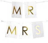 Banderines efecto mármol Neviti Mr & Mrs One Size blanco/oro