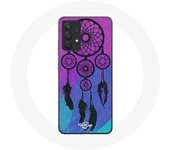 Funda para Samsung Galaxy A13 4G / A13 4G Lite Atrapasueños Fondo Negro Azul y Morado
