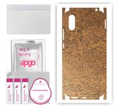 apgo Protective Skin Sticker for the back+sides compatible with Xiaomi Redmi 9A, Full Wrap Film, Foil, Vinyl - Pattern Rusty Copper