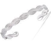 Les Trésors De Lily [Q1069] - Bracelet Argent 'Chorégraphie' argenté rhodié (tresses) - 55x45 mm 6 mm plata